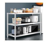 LXBAMKEA Estantería De Almacenamiento, De 3 O 4 Niveles De Acero Inoxidable, Capacidad Total Estante Organizador para: Baño Cocina Banco Trabajo Garaje Balcón, Estantes Ajustables(80x50x100cm)