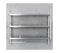 LXBAMKEA Estantería Flotante De Acero Inoxidable, Armarios De Pared para Cocina, Estante Organizador De 2 O 3 Niveles para Garaje, Sótano, Almacén U Hogar, Especiero(120x35x98cm)