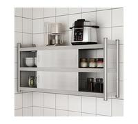 LXBAMKEA Gabinete De Acero Inoxidable De Montaje En Pared, Armario, Cocina Baño Garaje Bar Escuela Oficina Estantería De Almacenamiento, Estantes Flotantes Comerciales(120x30x76cm)
