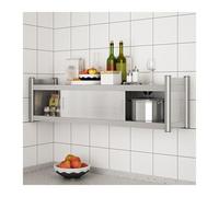 LXBAMKEA Gabinete De Acero Inoxidable De Montaje En Pared, Armario, Cocina Baño Garaje Bar Escuela Oficina Estantería De Almacenamiento, Estantes Flotantes Comerciales(70x30x43cm)