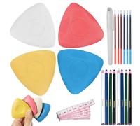 LXBCTOP Juego de 20 tizas para sastre, multicolor, triángulos, marcadores solubles en agua, tizas de tela para coser, acolchar, manualidades, marcar diversos tejidos y cueros