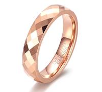 LXBQYSTO Anillo de carburo de tungsteno martillado de 4 mm y 6 mm para hombres y mujeres, anillo de compromiso liso abovedado de alto pulido, talla 5-15, Carburo de tungsteno, Sin piedras preciosas