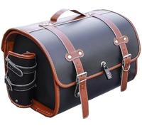 LXBSXY Bolso sillín de Motocicleta para Yamaha YZR-M1 2002 2003 2004-2014, Bolsa De Asiento Trasero para Motocicleta Vintage Impermeables Equipaje de Viaje Bolsa de Cola,A Black-Brown