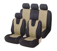 LXBSXY Juego de Completo Fundas Asientos Coche para Toyota Yaris Cross SUV 2021-2024,Poliéster+Tejido de MallaProtector Cubre Asiento Coche Delantero y Trasero Accesorios de Automóvil,A/Beige