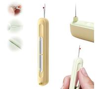 LXCJZY Chiclify Needle Threader, 2-in-1 Needle Threader & Seam Ripper Tool, Quilting Supplies Sewing Kit, Automatic Needle Threaders for Hand Sewing.. (Yellow)