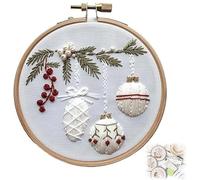 LXCJZY Christmas Embroidery Kit,Christmas Cross Stitch Kits,DIY Embroidery Kit for Christmas Embroidery Kits for Adults Beginners Starter (E)
