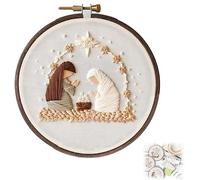LXCJZY Christmas Embroidery Kit,Christmas Cross Stitch Kits,DIY Embroidery Kit for Christmas Embroidery Kits for Adults Beginners Starter (F)