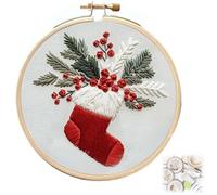 LXCJZY Christmas Embroidery Kit,Christmas Cross Stitch Kits,DIY Embroidery Kit for Christmas Embroidery Kits for Adults Beginners Starter (G)