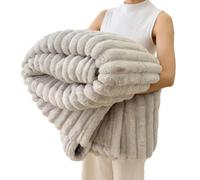 LXCJZY Chuai Home Bedding Blanket, Rabbit Plush Nap Blanket, Office Milk Fleece Flannel Warm Thickened Comfortable Sofa Throw Blanket, Super Soft Cozy Blankets.. (Gray, 70 * 100cm/27.5 * 39.3in)
