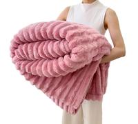 LXCJZY Chuai Home Bedding Blanket, Rabbit Plush Nap Blanket, Office Milk Fleece Flannel Warm Thickened Comfortable Sofa Throw Blanket, Super Soft Cozy Blankets.. (Pink, 70 * 100cm/27.5 * 39.3in)