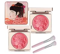 LXCJZY Embossed Smooth Powder Blush Palette For Cheeks, Embossed Girl Blush for Cheeks, Matte Face Powder Blush Palette,Natural Makeup,Radiant Finish (2Pcs Pink, One Size)