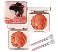 LXCJZY Embossed Smooth Powder Blush Palette For Cheeks, Embossed Girl Blush for Cheeks, Matte Face Powder Blush Palette,Natural Makeup,Radiant Finish (2Pcs Orange, One Size)