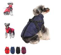 LXCJZY Furry King Dog Winter Coat,Winter Jacket for Dogs,Furry Dog Jacket with Harness,Pet Outdoor Jacket,Pet Outdoor Jacket,Waterproof Windproof Dogs Snow Jacket with Zipper (Blue, XL)