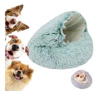 LXCJZY Lapcatz Nest Bed,Cat Cave Bed,Beds for Indoor Cat Cave & Calming Dog Beds, Semi-Enclosed Pet Nest,Cat Cave Bed,Anti-Slip Faux Fur Fluffy Coved Beds (Green-Short Velvet, 25.6in)