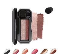 LXCJZY Perfect Dual Color Eyeshadow,Dual Color Eyeshadow Plate,Eyeshadow Makeup,Portable Two Tone Eyeshadow, Eye Glitter Makeup, Highly Pigmented Eyeshadow, Waterproof (Red Brown, One Size)
