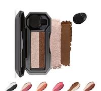 LXCJZY Perfect Dual Color Eyeshadow,Dual Color Eyeshadow Plate,Eyeshadow Makeup,Portable Two Tone Eyeshadow, Eye Glitter Makeup, Highly Pigmented Eyeshadow, Waterproof (Earth, One Size)