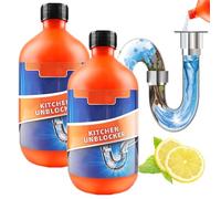LXCJZY Pipeline Dredging Agent, 300ml Kitchen Unblocker, Powerful Pipe Dredging Agent, Foaming Lemon Drain Cleaner, Bathroom Toilet Cleaners for Toilet Squatting Pans, Urinals, Sewer, Sink (2Pcs)