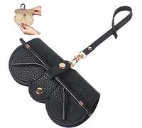 LXCJZY Soft Leather Sunglass Bag, Men Ladies Portable Slim Sunglass Bag,Soft Glasses Bag (Black)