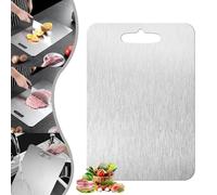 LXCJZY Titanium Cutting Board, 100% Titanium Board - Cutting Edge Hygiene, 304 Stainless Steel Double-Sided Food Grade Cutting Board Premium Titanium Cutting Board For Kitchen (34 * 23cm)