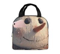 LXCNQFN Bolsa de almuerzo para mujeres y hombres, con diseño de muñeco de nieve, bolsa de almuerzo aislada a prueba de fugas, para el trabajo, picnic