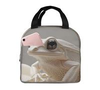 LXCNQFN Bolsa de almuerzo para mujeres y hombres, una pequeña rana de junco, lonchera aislada, bolsas de almuerzo a prueba de fugas para el trabajo, picnic