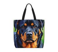 LXCNQFN Bolsa de mano para mujer, bonita bolsa de comestibles de Springer Spaniel, plegable, cruzada, reutilizable, bolsas de hombro para compras, Cool Rottweiler Dog Art, Talla única