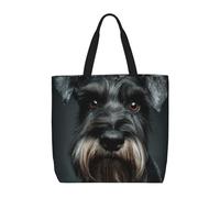LXCNQFN Bolsa de mano para mujer, diseño de ardilla escondida detrás de un árbol, bolsa de comestibles, plegable, reutilizable, bolsa de hombro para compras, Schnauzer, Talla única