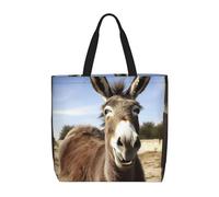 LXCNQFN Bolsa de mano para mujer, labrador retriever, perros, bolsa de comestibles, plegable, cruzada, reutilizable, bolsas de hombro para compras, Divertido burro, Talla única