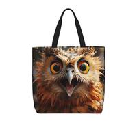 LXCNQFN Bolsa de mano para mujer, labrador retriever, perros, bolsa de comestibles, plegable, cruzada, reutilizable, bolsas de hombro para compras, Búho divertido, Talla única