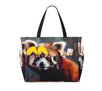 LXCNQFN Bolsa de playa para mujer, diseño de luna en cielo nocturno, bolsa de playa, plegable, con cremallera, bolsas de gimnasio, Little Raccoon in the Forest, Talla única