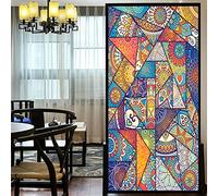 LXDWEI Lámina decorativa para ventanas estilo iglesia 95, sin pegamento, adhesivo estático para ventanas, 59 x 140 cm (ancho x largo), diseño 15