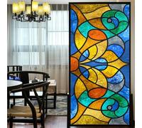 LXDWEI Película de privacidad para ventanas, estilo europeo, estilo iglesia, vidrieras, sin pegamento, adherencia estática, calcomanías decorativas para ventanas, 40 x 100 cm (ancho x largo)