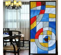 LXDWEI Película de privacidad para ventanas estilo iglesia europea de vidrio emplomado sin pegamento adherencia estática pegatinas decorativas para ventanas 19,7"x39,4"(50x100cm)(An x L)