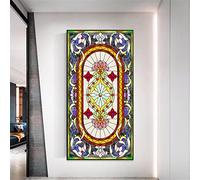 LXDWEI Película de privacidad para ventanas, estilo iglesia europea, vidrieras, sin pegamento, adherencia estática, pegatinas decorativas esmeriladas para ventana, 23.62 x 70.8 pulgadas (60 x 180 cm)