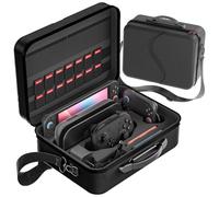 LXFEIFANTECH Carrying Case Compatible with Switch 2, with 18 Games Cartridges Waterproof and Dustproof Travel Case Compatible with Switch 2 Accessories, with Handles and Shoulder Straps, Black