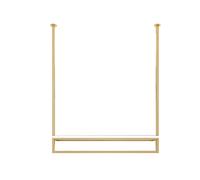 LXGJSQY Percheros De Pared, Percheros De Exhibición De Ropa Montados En El Techo con Particiones, Percheros LY Diseñados para Lofts Industriales, Rieles Deslizantes Colgantes,Dorado,120×110Cm