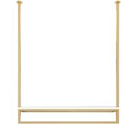 LXGJSQY Percheros De Pared, Percheros De Exhibición De Ropa Montados En El Techo con Particiones, Percheros LY Diseñados para Lofts Industriales, Rieles Deslizantes Colgantes,Dorado,100×110Cm