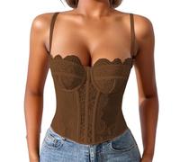 LXGKEKSKG Camisola Bralette Femenina con Encaje diseño cómodo y para Uso Cotidiano combina Perfectamente con Vaqueros o Camisetas Apta Toda Temporada (Brown, M)