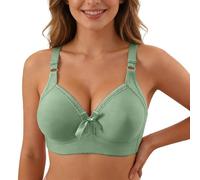 LXGKEKSKG Cómodo sujetador con aros con cobertura completa, banda ancha de apoyo triple cierre trasero, verde, 46