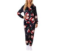 LXGKEKSKG de Pareja para Halloween, Ropa de Dormir navideña de Franela con Capucha, Novedad (Navy, 4XL)