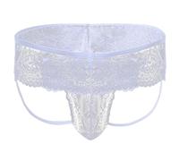 LXGKEKSKG Lencería para hombre Conjunto de seducción Encaje Granadina Tela, Blanco, XXL