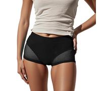 LXGKEKSKG Pantalones Cortos de Malla para Mujer Cintura Alta elásticos sin realzan glúteos Ropa cómoda Deportiva Ideal Uso Diario (Black, XS)