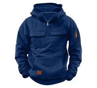 LXGKEKSKG Sudadera con Capucha para niños, Informal, con Cremallera de un Cuarto, práctica, de Manga Larga, para Exteriores, Deportiva, Juvenil (Blue, 15-16 Years)