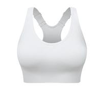 LXGKEKSKG Sujetador deportivo ajustable para mujer en tallas grandes sin aros y ropa interior deportiva desmontable, Blanco, XXL