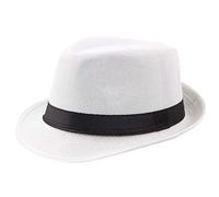 LXGKEKSKG Top Transpirable Sombrero para Jazz Outdoor Hat Lino CurlyStraw Hat Hombres Sombrero de béisbol (White, One Size)