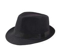 LXGKEKSKG Top Transpirable Sombrero para Jazz Outdoor Hat Lino CurlyStraw Hat Hombres Sombrero de béisbol (Black, One Size)