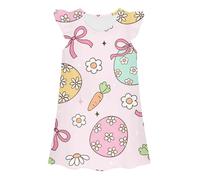 LXGKEKSKG Vestido de princesa de moda para niñas con bonito estampado como ropa cómoda para todos los días, Rosa., 6-7 años