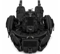 LXGXFNB Arnés for Bolsa de Depósito Moto, Base Universal for Alforjas | Base modular con correas de 4 puntos, anillas D y pasadores for fijar y organizar varios bolsillos de viaje