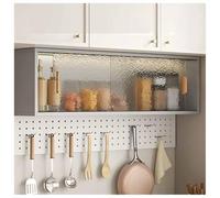 LXHELIVERY Armario De Cocina De Pared con Puerta Corrediza Y Tablero Perforado para Almacenamiento De Despensa. Armario Colgante Sin Taladros para Cocina Y Comedor.(Gray-b,70x22x53 cm)