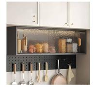 LXHELIVERY Armario De Cocina De Pared con Puerta Corrediza Y Tablero Perforado para Almacenamiento De Despensa. Armario Colgante Sin Taladros para Cocina Y Comedor.(Gray-a,50x22x53 cm)
